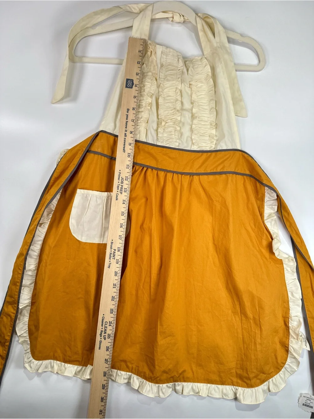 Anthropologie Halter Apron Ruffled Cotton Mustard Yellow OS